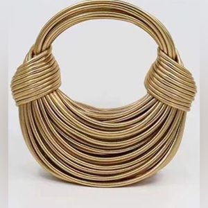 Spaghetti Knot Top Handle Bag Gold *NEW*